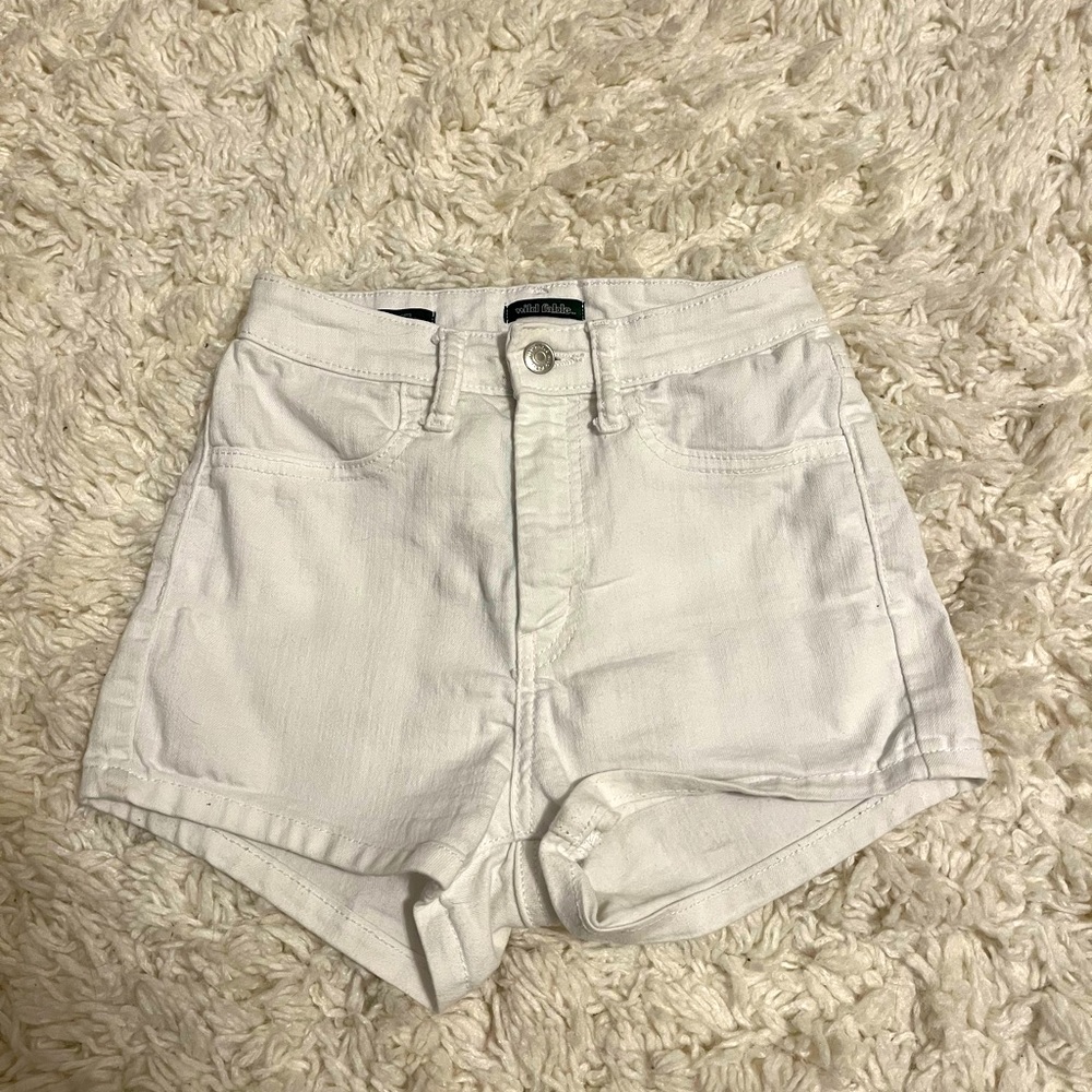 High waisted white shorts